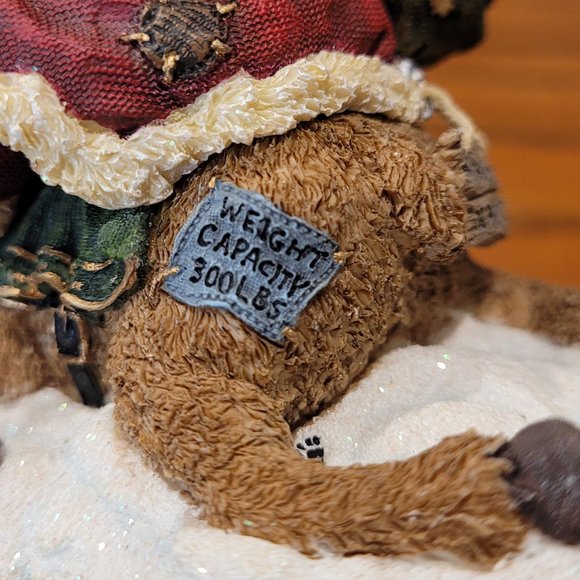 Boyds Bears Resin #228419 Jolly Ol' St. Pudgenick on Pancake "Heavy Load" - Picture 8 of 8